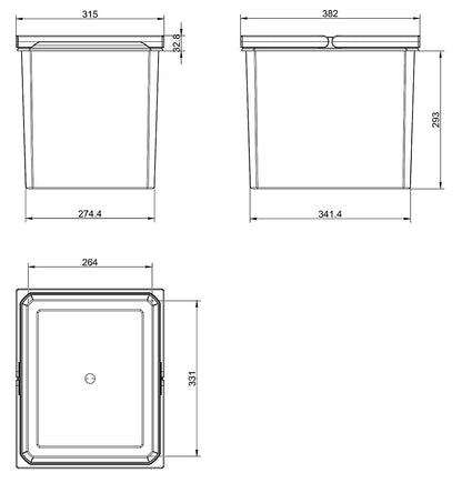 COX® Systembehälter 29 Liter in HELLGRAU für COX® Abfallsorter / Eimer / Einsatz / Ersatzteil / Zubehör – Bild 2