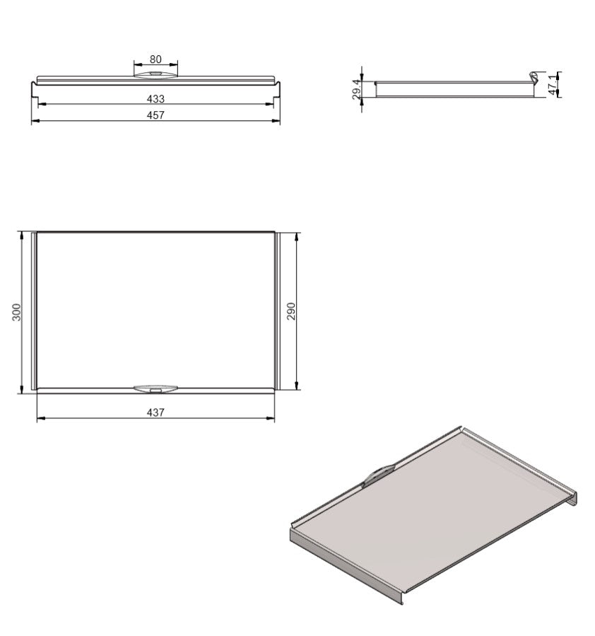 Ersatzdeckel / Abdeckblech für das COX BASE K1 Abfallsystem / Komplettdeckel / Ablage /