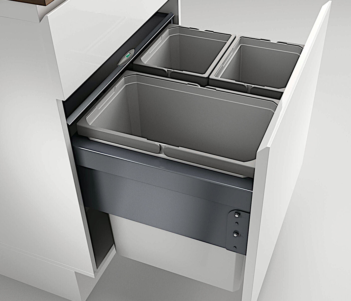 Abfallsorter COX® BASE 460 S/600-3 in HELLGRAU mit 53 (1 x 28/2 x 12,5) Liter Volumen / ab 60 cm – Bild 5