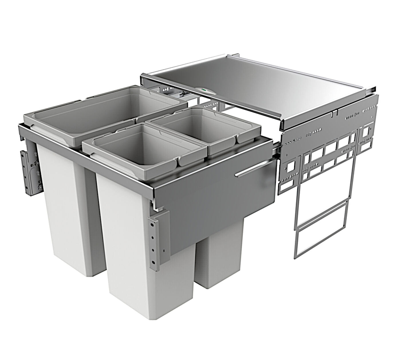 Abfallsorter COX® BASE 460 S/600-3 in HELLGRAU mit 53 (1 x 28/2 x 12,5) Liter Volumen / ab 60 cm