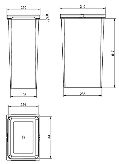 COX Systembehälter 8012397 hellgrau mit 35 Liter Volumen / Ersatzeimer / Cox-Serie – Bild 3