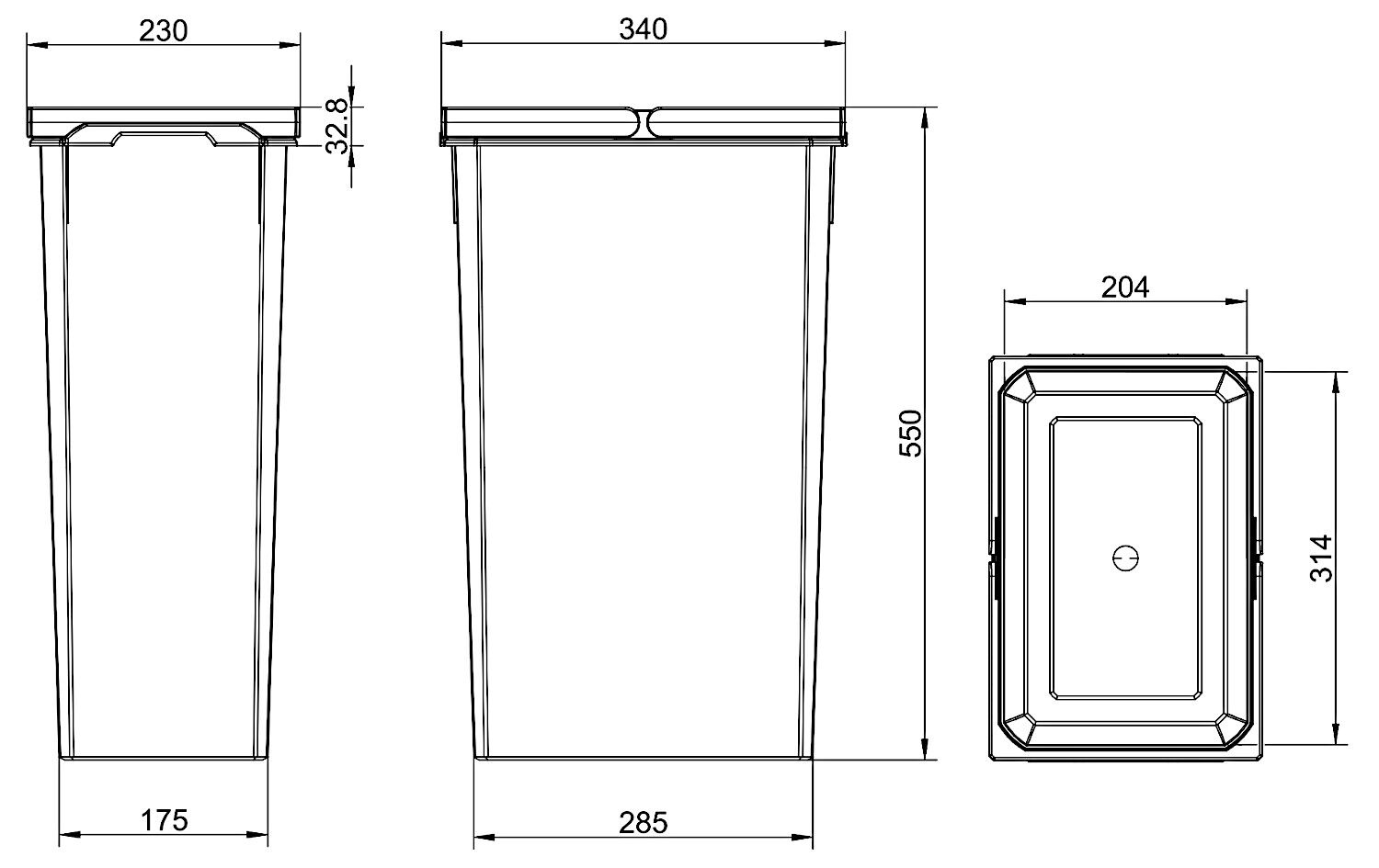 NABER Cox® Systembehälter 32 Liter in hellgrau für Cox® - Serien / Ersatzeimer – Bild 2