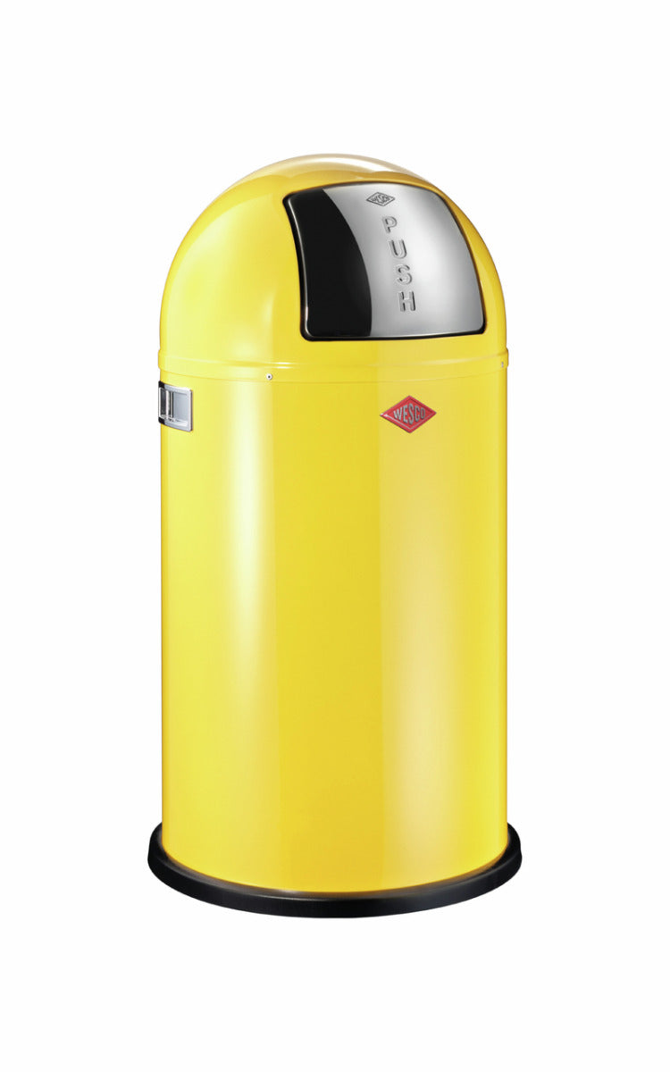 WESCO Abfallsammler PUSHBOY mit 50 Liter Volumen und Klappdeckel / Abfalleimer / Mülleimer