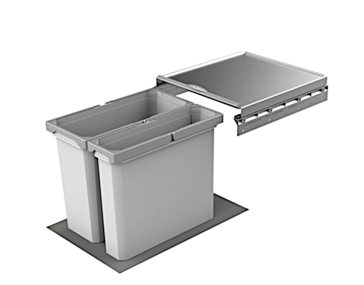 NABER Abfallsorter 24,5 (16+8,5) Liter COX® BOX 360 S/400-1 für 40 cm Schrankbreite