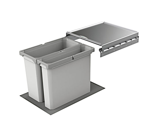 NABER Abfallsorter 24,5 (16+8,5) Liter COX® BOX 360 S/400-1 für 40 cm Schrankbreite