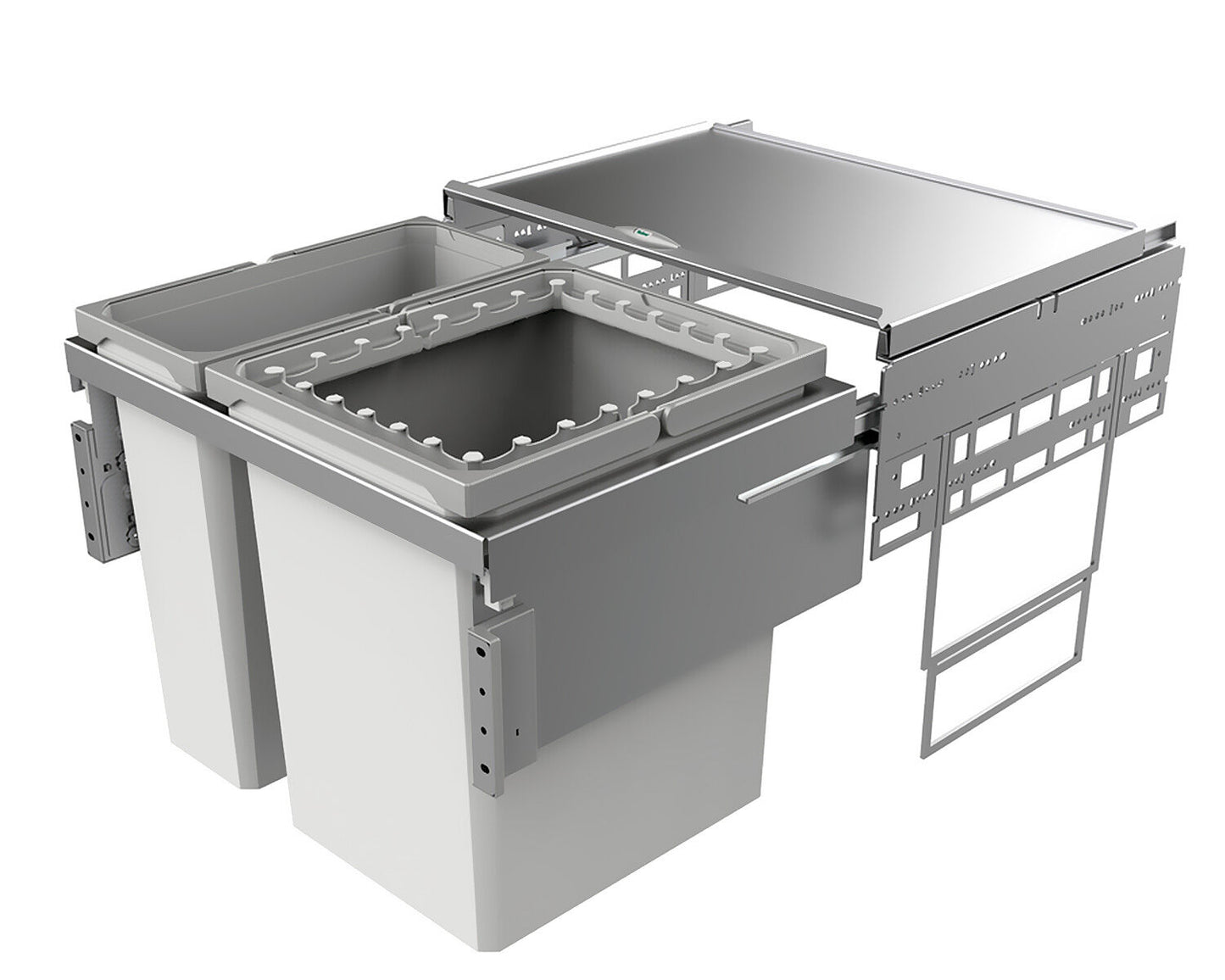 Abfallsorter COX Base 460 R/600-2 hellgrau mit 60 (1x39+1x21) Liter Volumen / Schrankbreite 60 cm / Abfalleimer /…