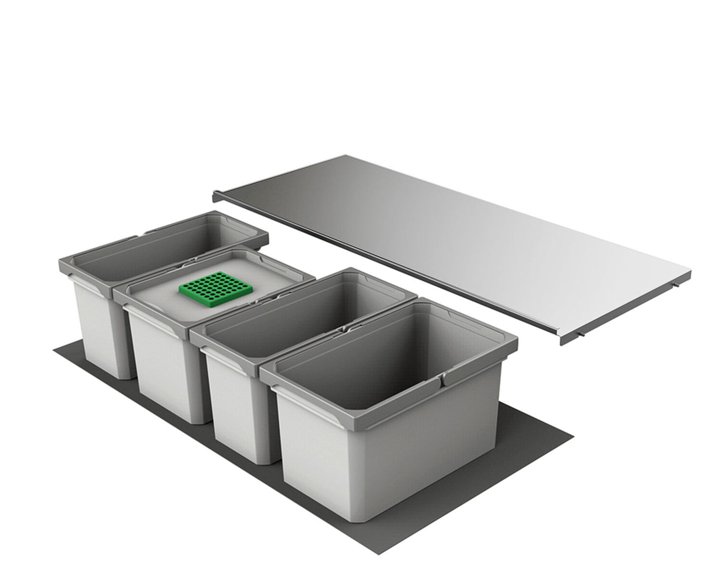 Abfallsorter Cox® Box 235 S/1000-4 Bio mit vierfach Trennung für 100 cm Schrankbreite / Abfalleimer / Abfallsammler /…