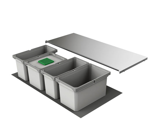 Abfallsorter Cox® Box 235 S/1000-4 Bio mit vierfach Trennung für 100 cm Schrankbreite / Abfalleimer / Abfallsammler /…
