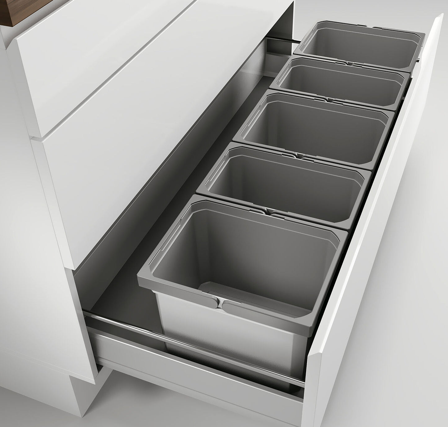 Abfallsorter Cox Box 235 K / 1200-5 für 120 cm Schrankbreite / 5-fach Trennung, 45 (3x10 und 2x 7,5) Liter /… – Bild 2