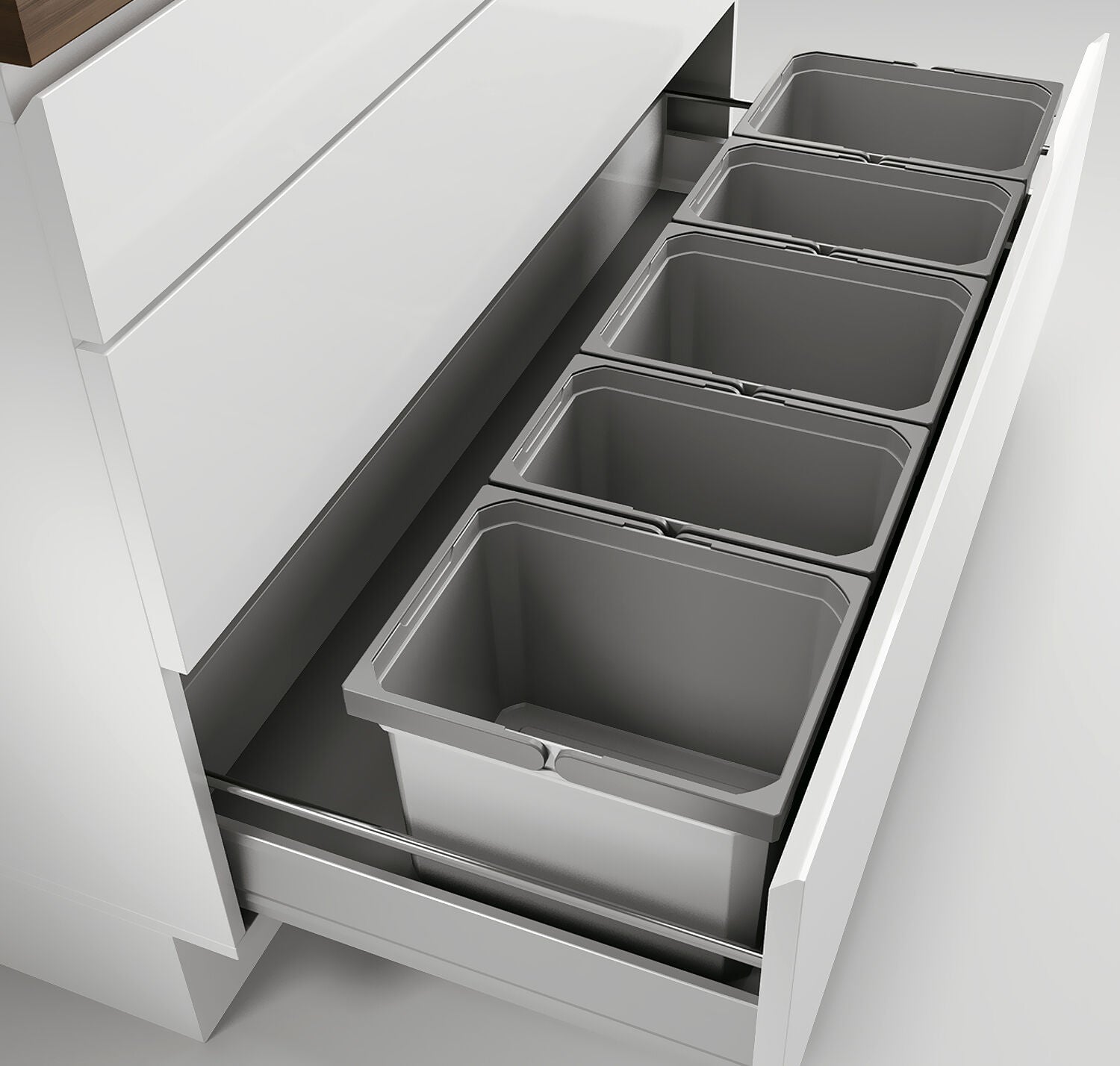 Abfallsorter Cox Box 235 K / 1200-5 für 120 cm Schrankbreite / 5-fach Trennung, 45 (3x10 und 2x 7,5) Liter /… – Bild 2