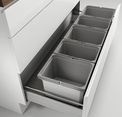 Abfallsorter Cox Box 235 K / 1200-5 für 120 cm Schrankbreite / 5-fach Trennung, 45 (3x10 und 2x 7,5) Liter /… – Bild 2