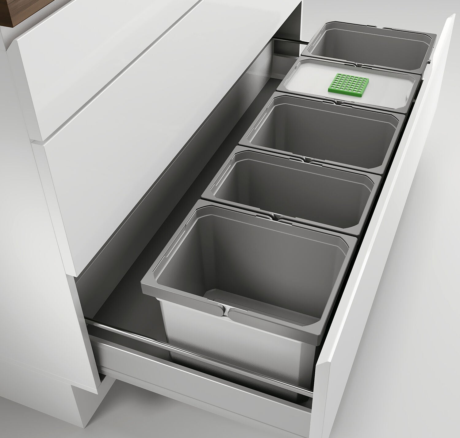 Abfallsorter Cox Box 235 K / 1200-5 für 120 cm Schrankbreite mit Biodeckel / 5-fach Trennung, 45 (3x10 und 2x 7,5)… – Bild 2