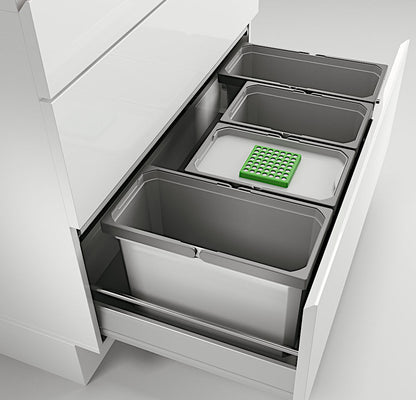 Abfallsorter Cox Box 275 S/900-4 Bio mit 4-fach Trennung für 90 cm Schrankbreite, 42 (2x12 u. 2x9) Liter / Abfalleimer… – Bild 2
