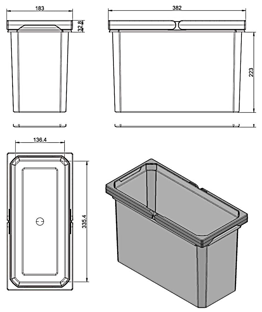 Cox Box 8012492 Ersatzeimer 12 Liter hellgrau / Ersatzeimer / Cox-Serie – Bild 2