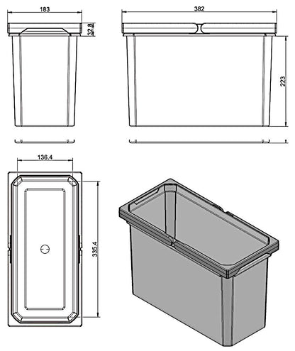 Cox Box 8012492 Ersatzeimer 12 Liter hellgrau / Ersatzeimer / Cox-Serie – Bild 2