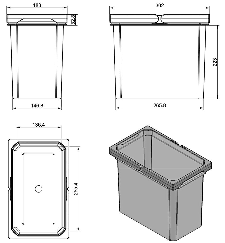 Cox Box 8012493 Ersatzeimer 9 Liter hellgrau / Ersatzeimer / Cox-Serie – Bild 2