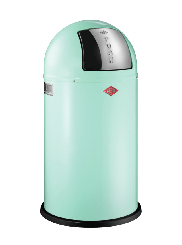 WESCO Abfallsammler PUSHBOY mit 50 Liter Volumen und Klappdeckel / Abfalleimer / Mülleimer