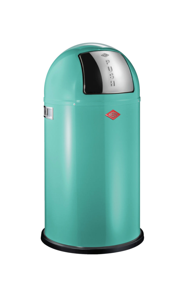 WESCO Abfallsammler PUSHBOY mit 50 Liter Volumen und Klappdeckel / Abfalleimer / Mülleimer