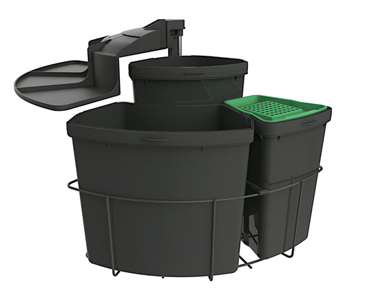 Abfallsorter CABBI-3 plus in ANTHRAZIT inkl. Bio-Deckel / ab 50 cm Schrankbreite / Abfalleimer / Mülleimer /…