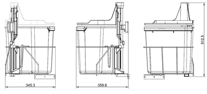 Abfallsorter CABBI Junior 1 in ANTHRAZIT mit 18 Liter Volumen / ab 40 cm Schrankbreite / Abfalleimer / Mülleimer /… – Bild 3
