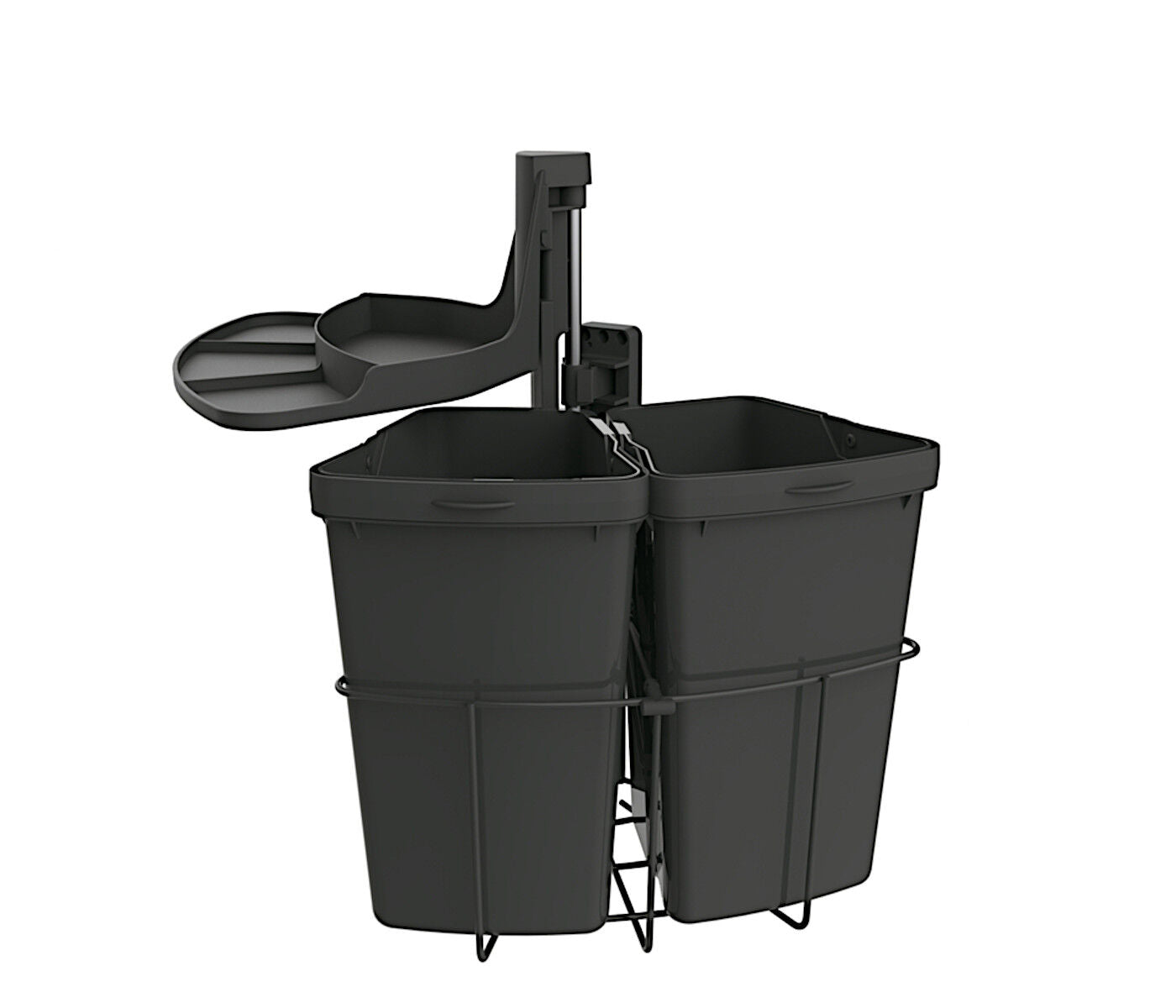 Abfallsorter CABBI Junior 2 in ANTHRAZIT ohne Biodeckel / ab 40 cm Schrankbreite / Abfalleimer / Mülleimer /…