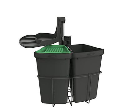 Abfallsorter CABBI Junior 2 plus in ANTHRAZIT mit Bio-Deckel / ab 40 cm Schrankbreite / Abfalleimer / Mülleimer /…