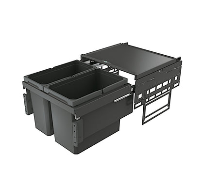 NABER Abfallsorter Cox® Base 360 S/500-2 Anthrazit mit 38 (22 + 16) Liter Volumen für 50 cm Schrankbreite