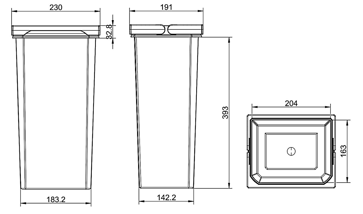 COX® BASE Systembehälter 12,5 Liter in ANTHRAZIT / Eimer / Abfalleimer / Mülleimer / Zubehör – Bild 2