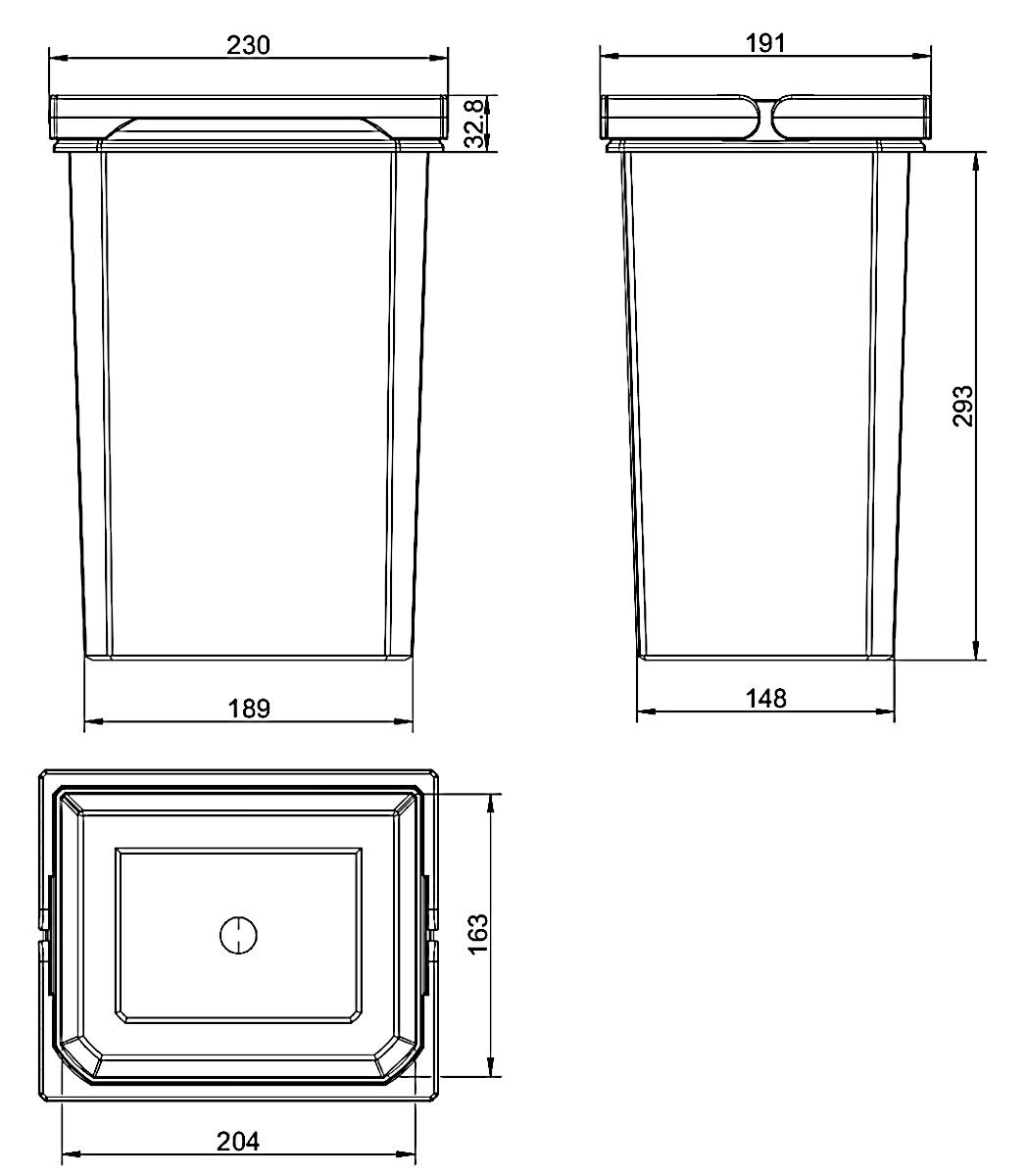 Ersatzeimer 10 Liter anthrazit für COX BASE System / Eimer / Abfalleimer / Mülleimer / Zubehör – Bild 2