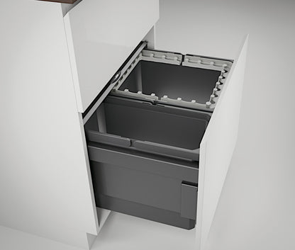 NABER COX® BASE 360 R/600-2 Abfallsorter in ANTHRAZIT 45 (1x29+1x16) Liter Volumen / ab 60 cm Schrankbreite – Bild 5