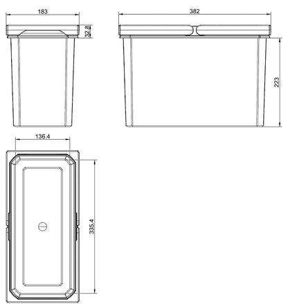 Cox Box Systembehälter 8013492 anthrazit mit 12 Liter Volumen / Ersatzeimer / Cox-Serie – Bild 2