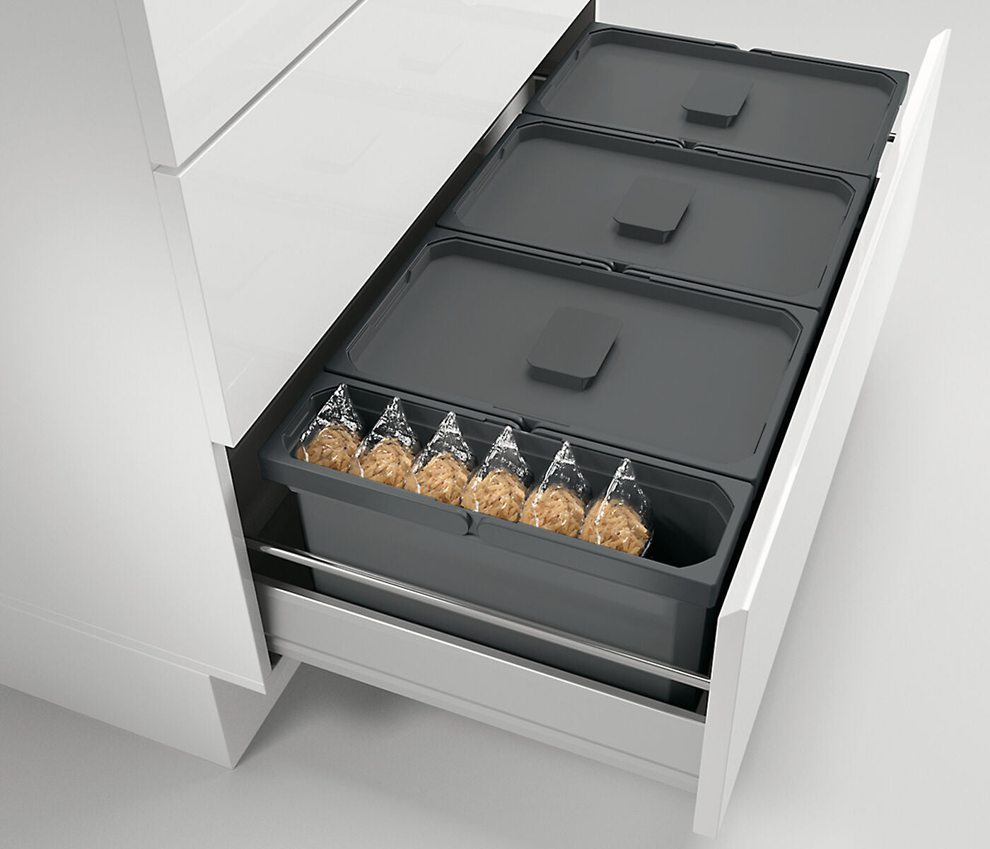 Abfallsorter Cox Box 220/900-3 Anthrazit mit 3-fach Trennung für 90 cm Schrankbreite, 44,5 (3x13 + 1x5,5) Liter /…