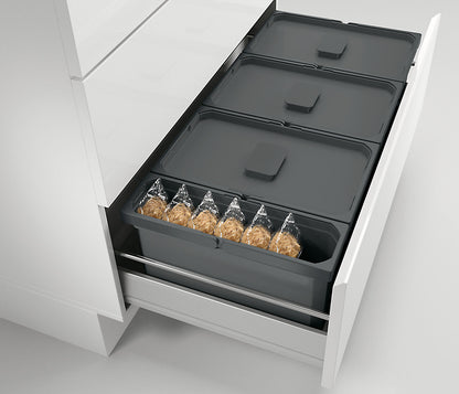 Abfallsorter Cox Box 220/900-3 Anthrazit mit 3-fach Trennung für 90 cm Schrankbreite, 44,5 (3x13 + 1x5,5) Liter /…