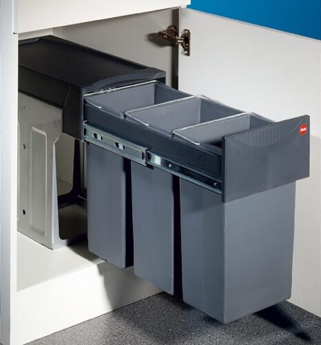 HAILO 3666-13 Abfallsorter 30 (3x10) Liter TERZETT ab 30 cm Schrankbreite