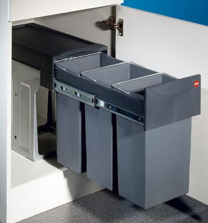 HAILO 3666-13 Abfallsorter 30 (3x10) Liter TERZETT ab 30 cm Schrankbreite