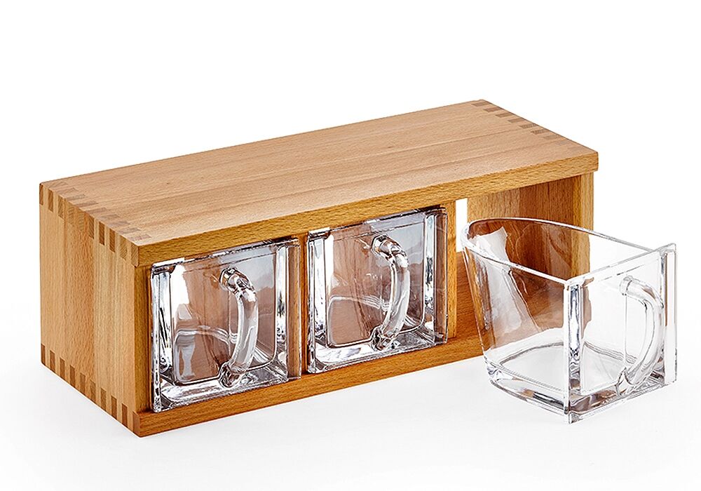 Schüttenkasten Rotbuche (ohne Schütten) für Bleikristall - Glasschütte 1/4 und Keramikschütte / Schütten-Box / Schütten… – Bild 2