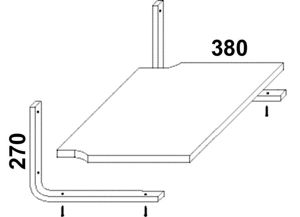 Gerätehalter inklusive weißer Spanplatte / Mikrowellenhalter / Kleingerätehalterung – Bild 2