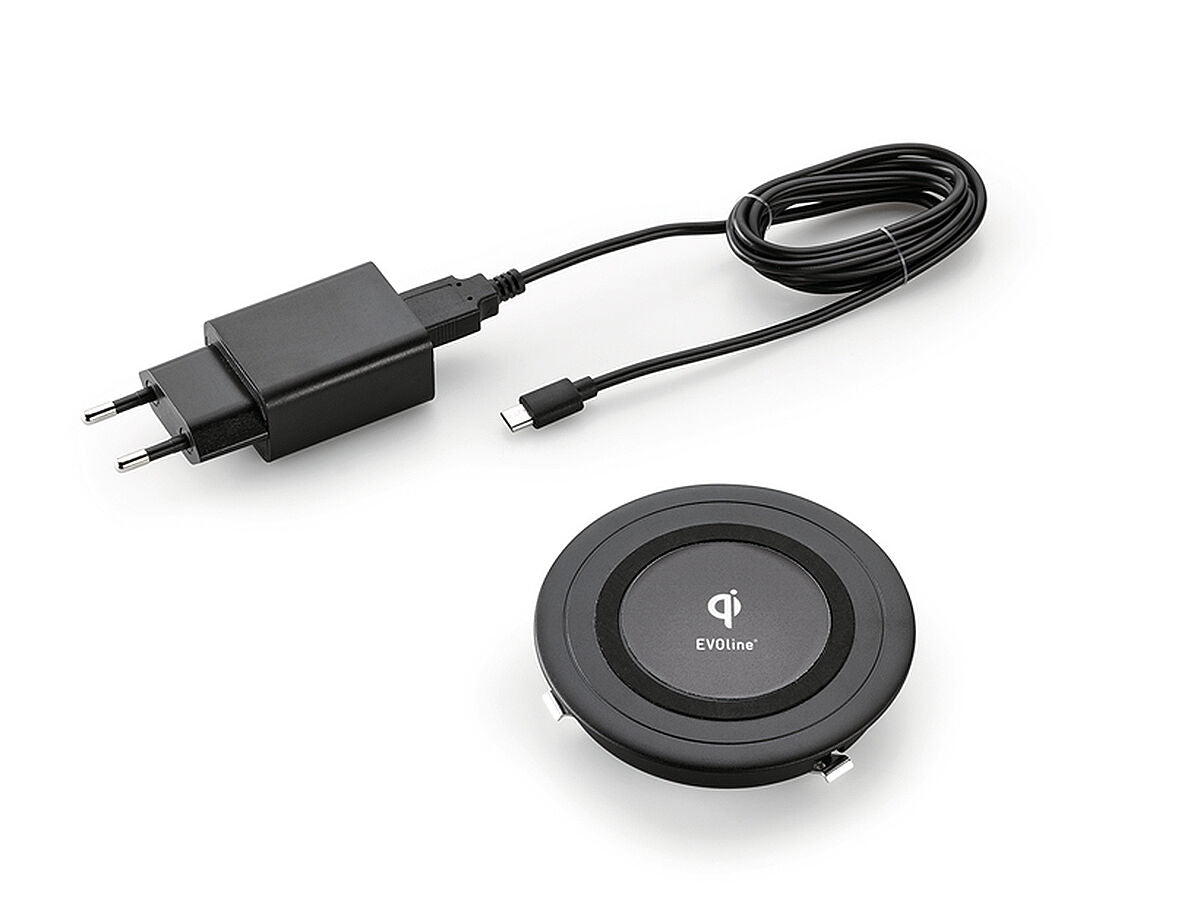 EVOline Qi Wireless Charger schwarz matt / Abdeckung
