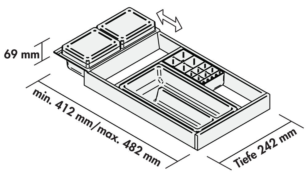 NABER PASSO Ordnungs-Set 1 / 270 für Schubladentiefe 270 mm / STOREX / Schrankzubehör / Unterschrankausstattung – Bild 2