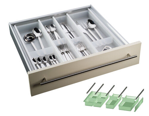 Besteckeinsatz CUISIO 60 (B 485-520 x T 463-480 mm) / Besteckkasten für 60er Schubl.