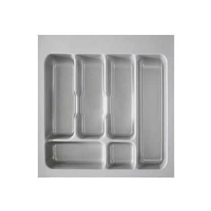 Besteckeinsatz-2, grau 50 cm (B 400-440 x T 360-440 mm) mit 6-Facheinteilung / Besteckeinsatz / Besteckkasten