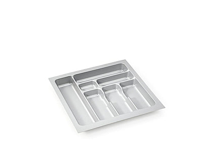 Besteckeinsatz-1, grau 50 cm (B 400-440 x T 440-490 mm) mit 7-Facheinteilung / Besteckeinsatz / Besteckkasten