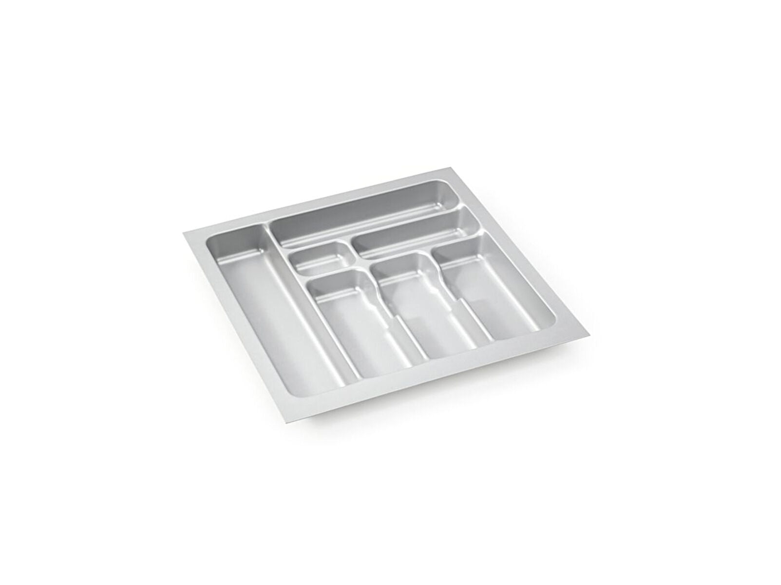 Besteckeinsatz-1, grau 55 cm (B 450-490 x T 440-490 mm) mit 7-Facheinteilung / Besteckeinsatz / Besteckkasten