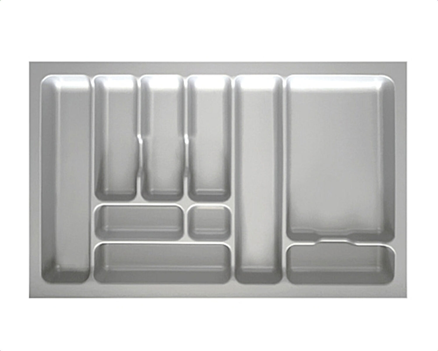Besteckeinsatz-1, grau 80 cm (B 700-740 x T 440-490 mm) mit 10-Facheinteilung / Besteckeinsatz / Besteckkasten