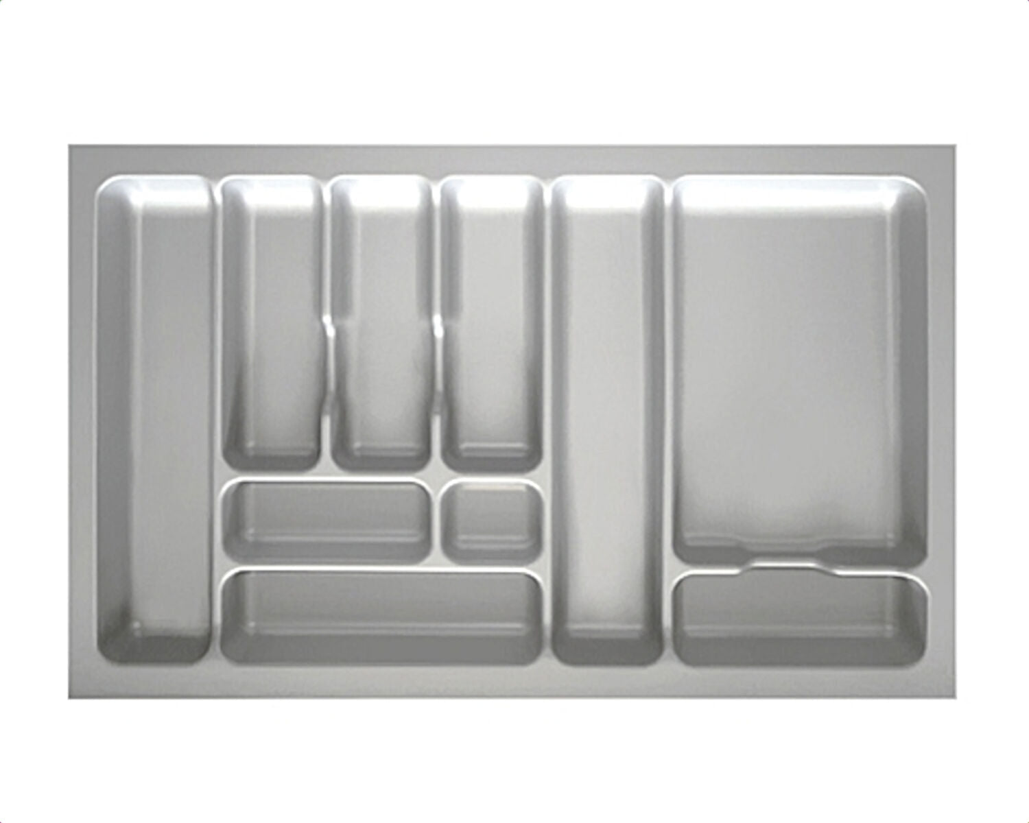 Besteckeinsatz-1, grau 80 cm (B 700-740 x T 440-490 mm) mit 10-Facheinteilung / Besteckeinsatz / Besteckkasten