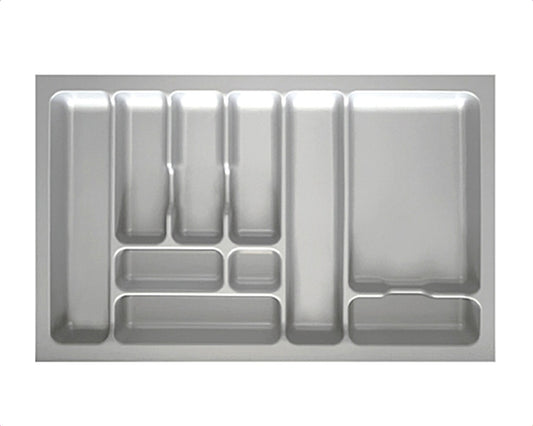Besteckeinsatz-1, grau 80 cm (B 700-740 x T 440-490 mm) mit 10-Facheinteilung / Besteckeinsatz / Besteckkasten