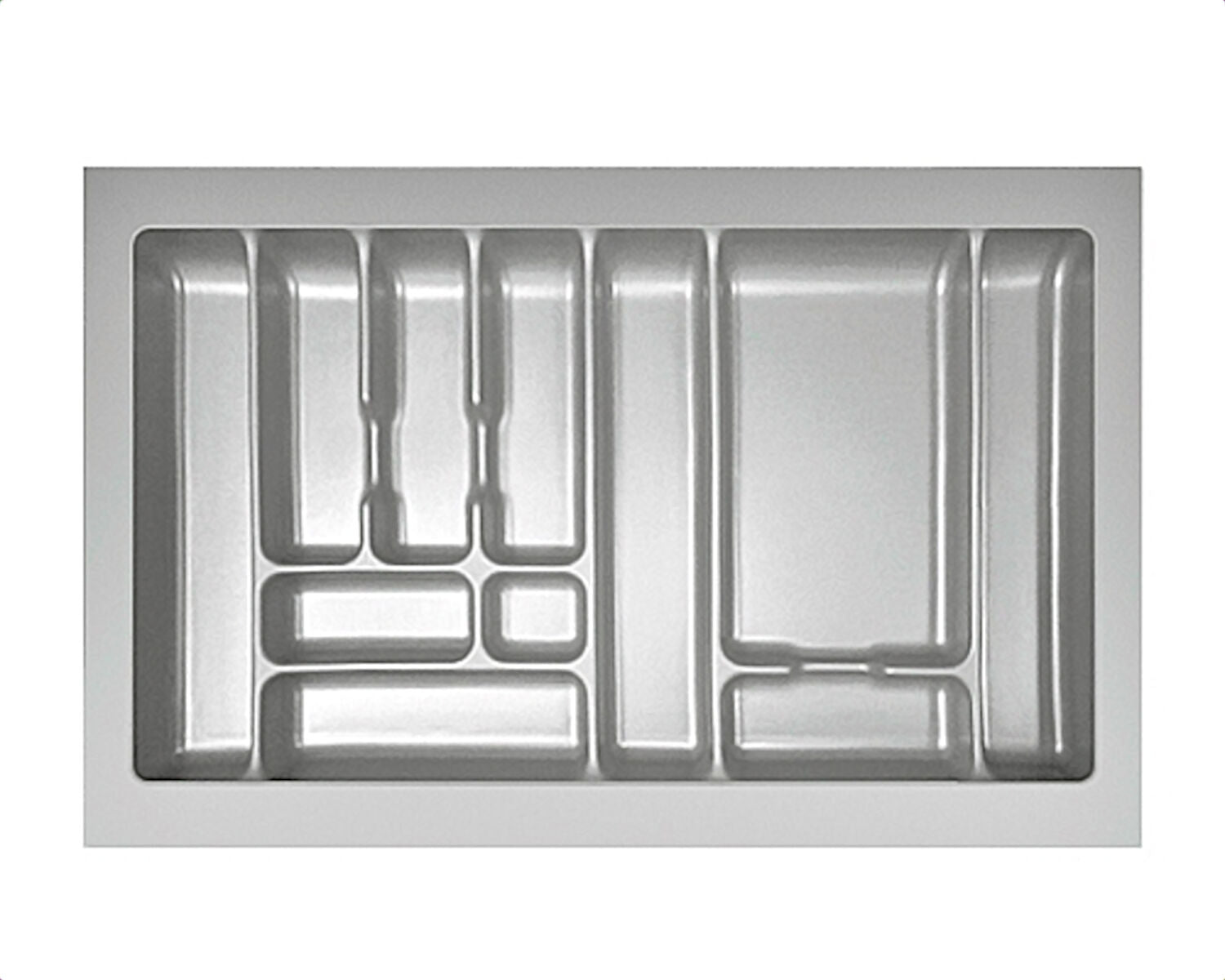 Besteckeinsatz-1 grau 90 cm (B 800-840 x T 440-490 mm) mit 11-Facheinteilung / Besteckeinsatz / Besteckkasten