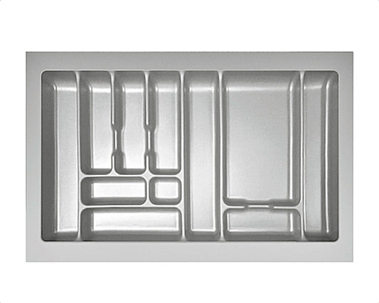 Besteckeinsatz-1 grau 90 cm (B 800-840 x T 440-490 mm) mit 11-Facheinteilung / Besteckeinsatz / Besteckkasten