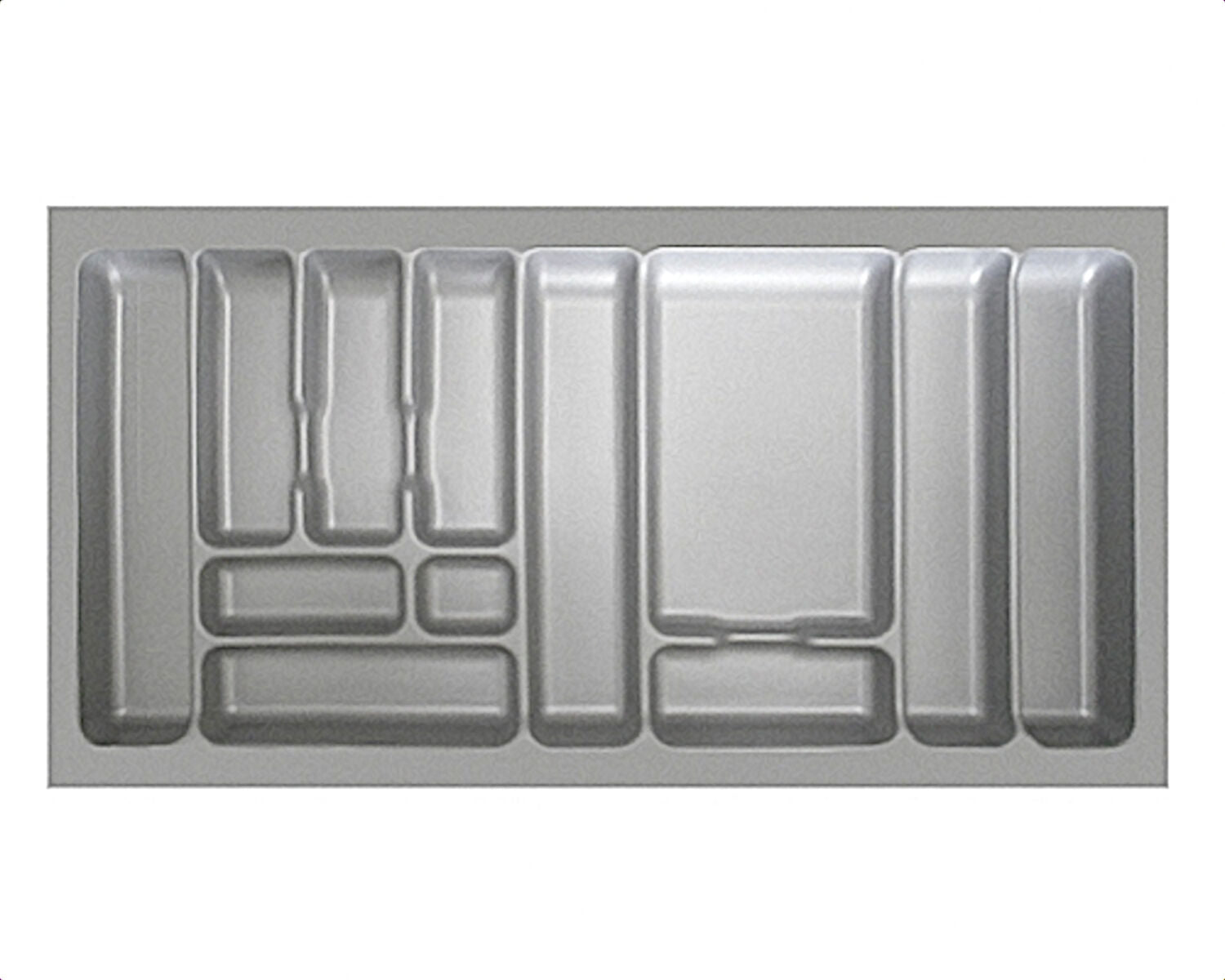 Besteckeinsatz-1, grau 100 cm (B 900-940 x T 440-490 mm) mit 12-Facheinteilung / Besteckeinsatz / Besteckkasten