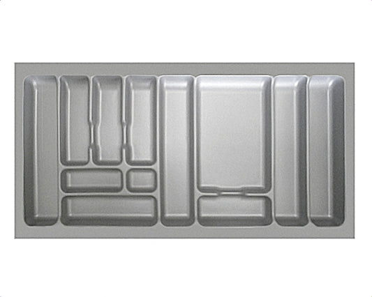 Besteckeinsatz-1, grau 100 cm (B 900-940 x T 440-490 mm) mit 12-Facheinteilung / Besteckeinsatz / Besteckkasten